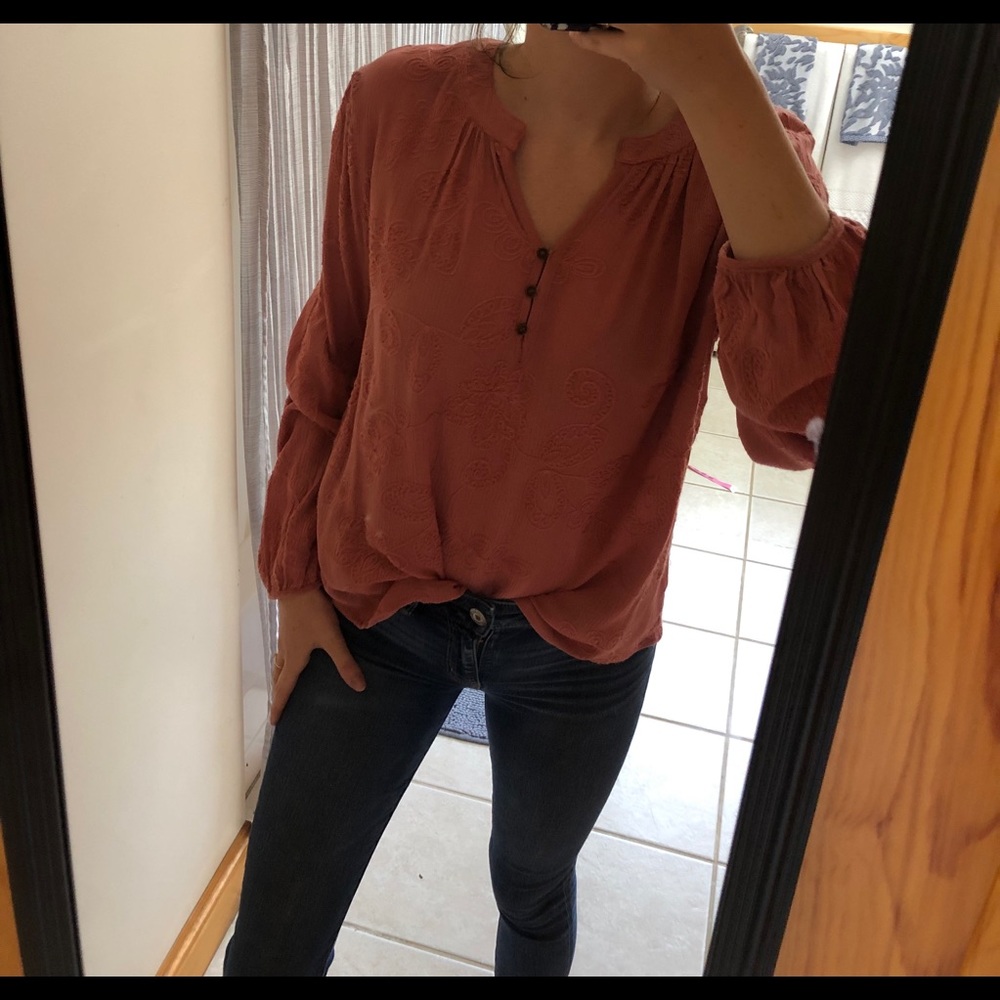 Blush long sleeve shirt